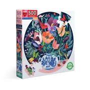 eeBoo Still Life Flowers Round 500pc Jigsaw Puzzle