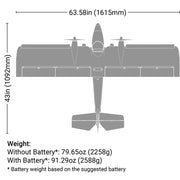 E-Flite Twin Timber 1.5m STOL RC Plane (BNF Basic) EFL23850