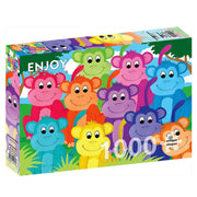 Enjoy Rainbow Monkeys 1000pc Jigsaw Puzzle