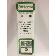 Evergreen 00142 Styrene Strips 0.040 x 0.040 x 14in / 1mm x 1mm x 36cm 10pc