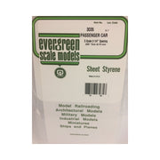 Evergreen 03035 Passenger Car Siding 0.020 x 6 x 12in / 0.51mm x 15cm x 30cm - 1