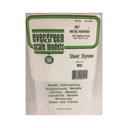 Evergreen 4521 White Styrene Seam Roof Sheet 0.188 x 6 x 12in / 4.8mm x 15cm x 30cm - 1