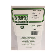 Evergreen 09020 Styrene White Sheets 0.020 x 6 x 12in / 0.51mm x 15cm x 30cm 3pc - Metro Hobbies