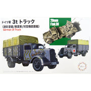 Fujimi FUJ72321 1/72 German 3 Ton Truck Camouflaged/Medical Van/AA Ring Mount Mi-21