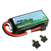 Gens Ace Adventure 11.4V 3S 3600mAh 60C Soft Case HV LiPo Battery (1to3 Plug)