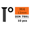 G-Force 0101-012 Sockethead Countersunk Screw M4x12 Steel (10 pcs)