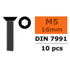 G-Force 0101-021 Sockethead Countersunk Screw M5x16 Steel (10 pcs)