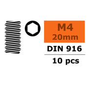 G-Force 0105-013 Set Screw M4x20 Steel (10 pcs)