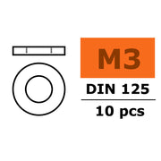 G-Force 0154-005 Washer M3 Galvanised Steel (10 pcs)