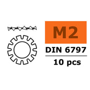 G-Force 0155-001 Locking Washer M2 Galvanised Steel (10 pcs)