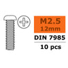G-Force 0170-006 Pan Head Screw M2.5x12 Galvanised Steel (10 pcs)
