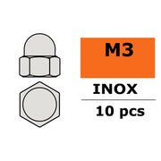 G-Force 0253-001 Closed Round Head Nut M3 Inox (10 pcs)