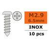 G-Force 0275-001 Self-Tapping Pan Head Screw 2.9x6.5 Inox (10 pcs)