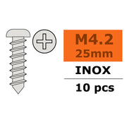 G-Force 0275-015 Self-Tapping Pan Head Screw 4.2x25 Inox (10 pcs)