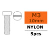 G-Force 0310-001 Pan Head Screw M3x10 Nylon (5 pcs)