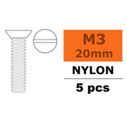G-Force 0311-004 Countersunk Screw M3x20 Nylon (5 pcs)