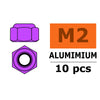 G-Force 0400-022 Nylstop Nut M2 Purple Aluminium (10 pcs)
