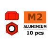 G-Force 0400-025 Nylstop Nut M2 Red Aluminium (10 pcs)