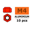 G-Force 0400-045 Nylstop Nut M4 Red Aluminium (10 pcs)