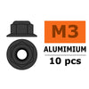 G-Force 0401-033 Flanged Nylstop Nut M3 Gun Metal Aluminium (10 pcs)
