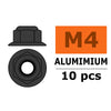 G-Force 0401-043 Flanged Nylstop Nut M4 Gun Metal Aluminium (10 pcs)