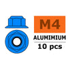 G-Force 0401-044 Flanged Nylstop Nut M4 Blue Aluminium (10 pcs)