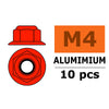 G-Force 0401-045 Flanged Nylstop Nut M4 Red Aluminium (10 pcs)