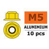 G-Force Flanged Nylstop Nut M5 Gold Aluminium (10 pcs)