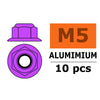 G-Force 0401-052 Flanged Nylstop Nut M5 Purple Aluminium (10 pcs)