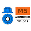 G-Force 0401-054 Flanged Nylstop Nut M5 Blue Aluminium (10 pcs)