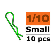 G-Force 0410-002 Body Clips 1/10 Green 45 degree Bent (10Pcs)