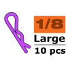 G-Force 0410-022 Body Clips 1/8 Purple Large 45 degree Bent (10Pcs)