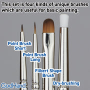 GodHand EBRSP-SN-SET Brushwork Semi-PRO Paint Brush Set 4pc