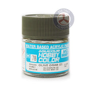 Mr Hobby (Gunze) H078 Aqueous Semi-Gloss Olive Drab Acrylic Paint 10ml