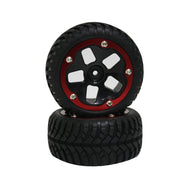 GV D10B05SBA06RE 1/10 Cage Desert Tire Wheel Black and Insert with Wheel Plate Red