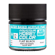 Mr Hobby (Gunze) H012 Aqueous Flat Black Acrylic Paint 10ml
