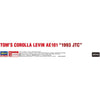 Hasegawa 20542 1/24 Toms Corolla Levin AE101 1993 JTC Limited Edition