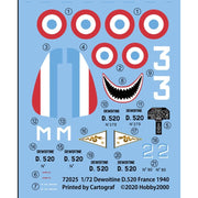 Hobby 2000 72025 1/72 Dewoitine D 520 France 1940