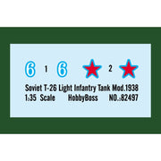Hobby Boss 82497 1/35 Soviet T-26 Light Infantry Tank Mod.1938