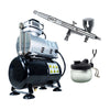 Hobby Basics AB201 Dual Action Gravity Feed Airbrush KIt and Compressor and Cleaning Pot Starter Bundle