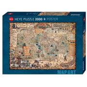 Heye 29847 Map Art Pirate World 2000pc Jigsaw Puzzle