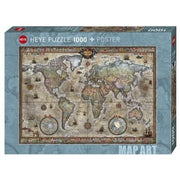 Heye 29871 Map Art Retro World 1000pc Jigsaw Puzzle