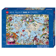 Heye 29913 Map Art Quirky World 2000pc Jigsaw Puzzle