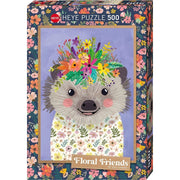 Heye 29952 Floral Friends Hedgehog 500pc Jigsaw Puzzle