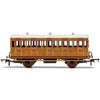 Hornby R40104A GNR4 Wheel Coach 3rd Class Fitted Lights 1505 - Era 2