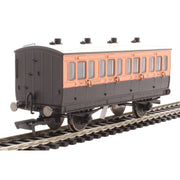 Hornby R40107 OO LSWR 4 Wheel Coach 1st Class Fitted Lights 123