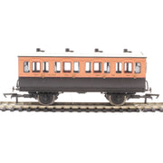 Hornby R40107 OO LSWR 4 Wheel Coach 1st Class Fitted Lights 123