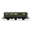 Hornby R40134 SR 6 Wheel Coach Brake 3rd Class Fitted Lights 3750 - Era 3