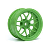 HPI 116531 Tech 7 Wheel Green 52X26X Plus 6mm Offset 2pc