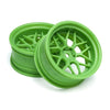 HPI 116532 Tech 7 Wheel Green 52X26X Plus 9mm Offset 2pc
